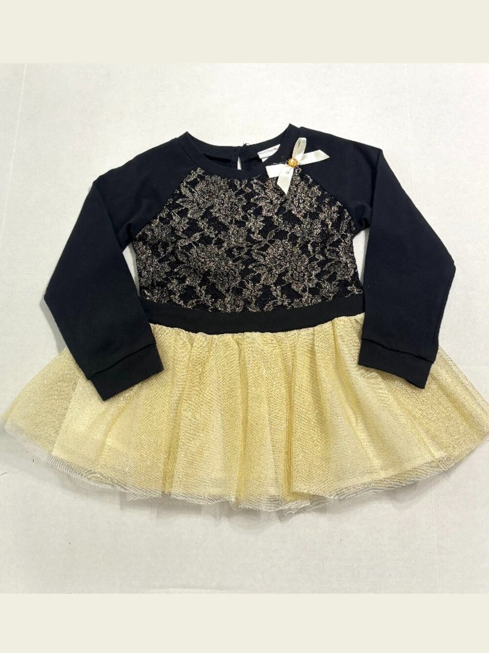 Sweet Heart Rose Black/Gold Tunic/Dress Size 5
